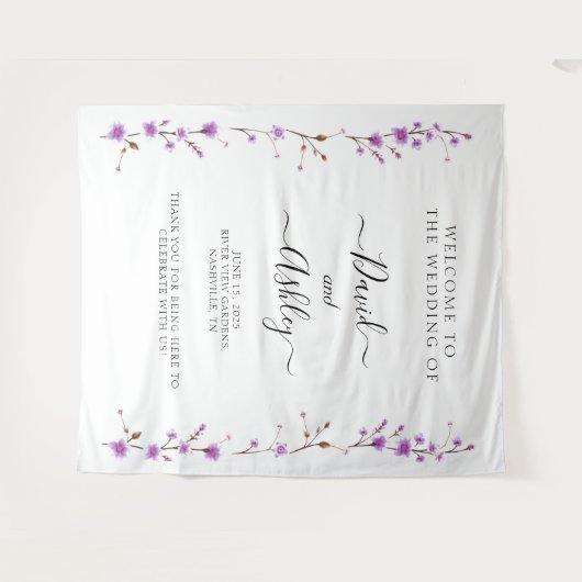 Name Sign for Wedding, Wedding Backdrop Sign Wandkleed (Voorkant (horizontaal))