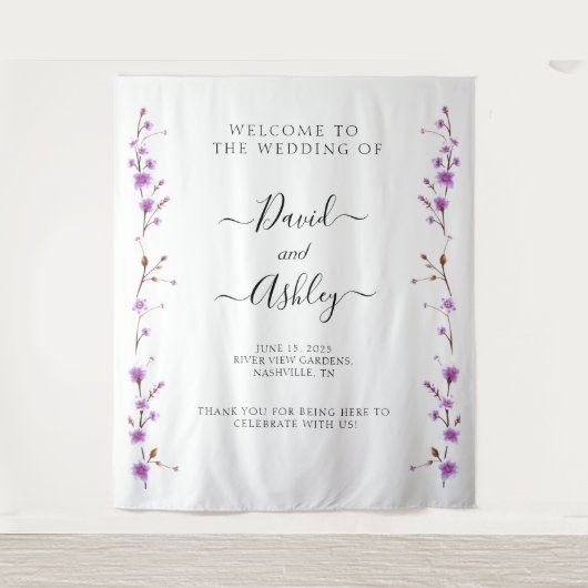 Name Sign for Wedding, Wedding Backdrop Sign Wandkleed (Voorkant)