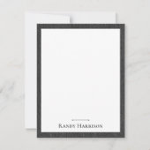 Name || Stylish Masculine Black Denim Print Frame Notitiekaartje (Voorkant)