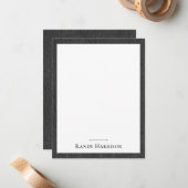 Name || Stylish Masculine Black Denim Print Frame Notitiekaartje (Voorkant / Achterkant in situ)