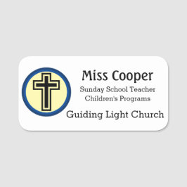 Name Tag Cross or Your Logo Custom Church Badge