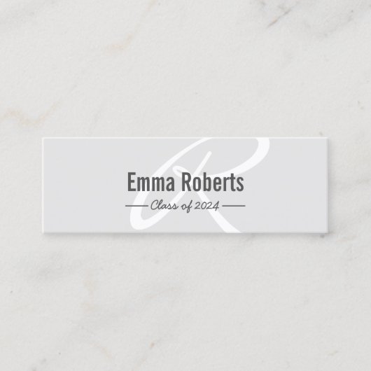 Name Tag - Silver Monogram Script Insert Contactkaartje (Voorkant)