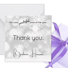 Name, Thank You Mini Christmas Gift Enclosure Card Notitiekaartje