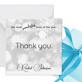 Name, Thank You Mini Christmas Gift Enclosure Card Notitiekaartje