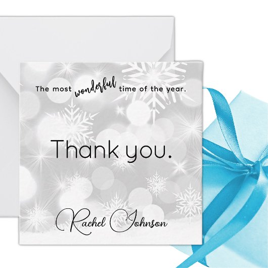 Name, Thank You Mini Christmas Gift Enclosure Card Notitiekaartje