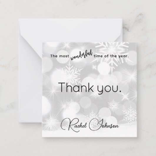 Name, Thank You Mini Christmas Gift Enclosure Card Notitiekaartje (Voorkant)