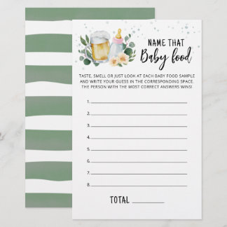 Name That Baby Food Game Baby Is Brewing Pink Card