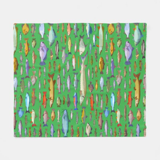 Name That Fish Sports Fishing Species Fleece Deken (Voorkant (Horizontaal))