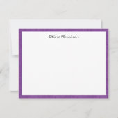 Name || Trendy Girly Purple Denim Print Frame Notitiekaartje (Voorkant)