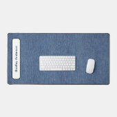 Name || Trendy Minimalist Blue Denim Print  Bureaumat (Keyboard & Muis)