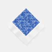 Name Tropical Flowers Cobalt Blue Coined Cocktail Servet (Hoek)