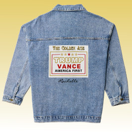 Name, Trump Vance 2025 The Golden Age Trendy Denim Jacket