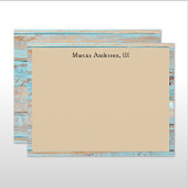 Name || Turquoise Weathered Wood Frame Notitiekaartje