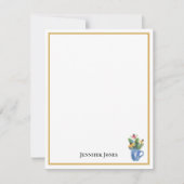 Name Watercolor Coneflower Wildflowers & Greenery Notitiekaartje (Voorkant)