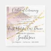 Name Wedding Program Roos Gold Funny Quottes Servet (Voorkant)