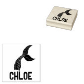 Name with Mermaid Tail Signature Stamp Rubberstempel (Gestempeld)