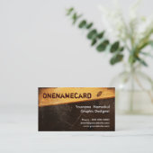 namecard-008 / grijs oud papier visitekaartje (Staand voorkant)