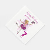 Named ballerina meisjes 7e verjaardag servetten (Hoek)
