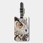 Named eagle owl fine art bagagelabel (Voorkant verticaal)