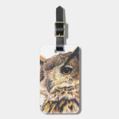 Named eagle owl fine art bagagelabel (Voorkant verticaal)