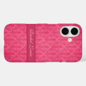 Named Fleur de Lis damask roze Case-Mate iPhone Case (Achterkant (horizontaal))
