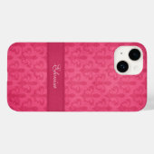 Named Fleur de Lis damask roze iphone 6 hoesje (Achterkant (horizontaal))