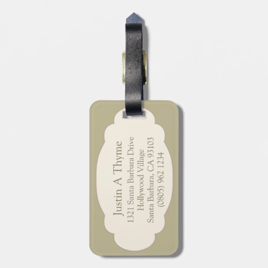 Named Koala knuffel fine art bagagelabel (Achterkant verticaal)