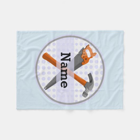 Named Personalized Tools ontwerp voor jongens. Fleece Deken (Voorkant (Horizontaal))
