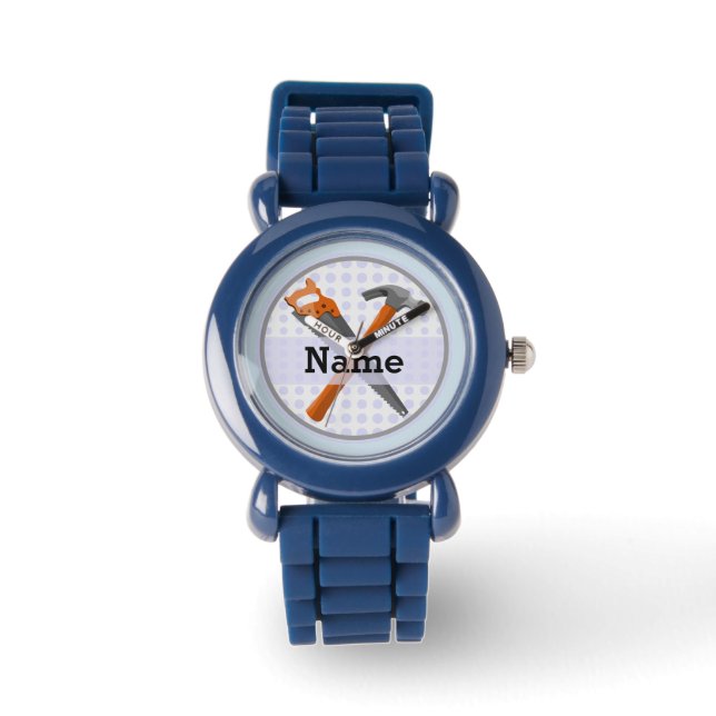 Named Personalized Tools ontwerp voor jongens. Horloge (Voorkant)