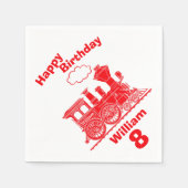 Named red train boys 8e verjaardag servetten (Voorkant)
