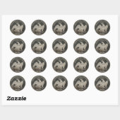 Named Silver 1865 Dollar Wedding or Jubileum Ronde Sticker (Vel)