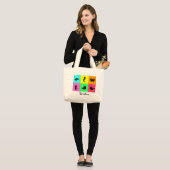 Namedrop Nation_Barcelona_multi-color Grote Tote Bag (Voorkant (model))