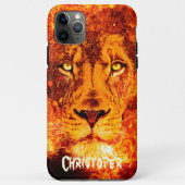 Namelijk Flaming Lion Face Case-Mate iPhone Case (Achterkant)