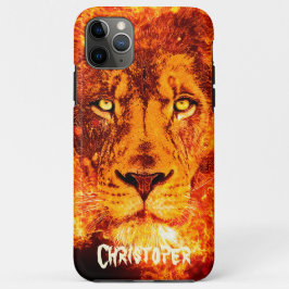 Namelijk Flaming Lion Face Case-Mate iPhone Case