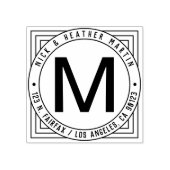 Namen, Achternaam Initiaal & Retouradres Modern Rubberstempel (Afrduk)