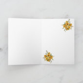 Namen & Bericht op Golden Flowers Wedding Suite Bedankkaart (Binnen)