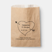 Namen Binnen Hartpijl Bruiloft Favor Tassen Bedankzakje (Voorkant)