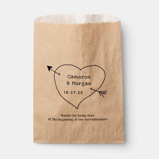 Namen Binnen Hartpijl Bruiloft Favor Tassen Bedankzakje (Voorkant)