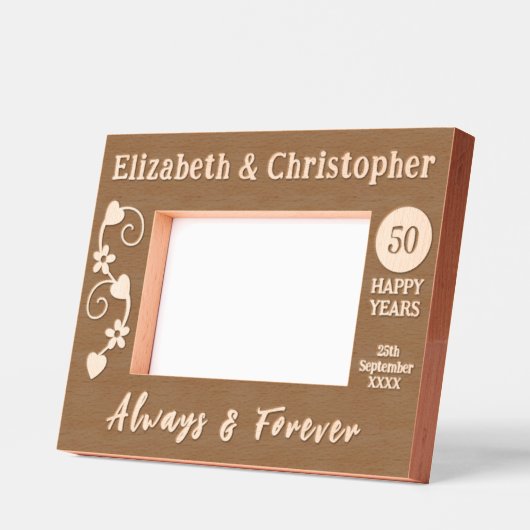 Namen dateren 50 gelukkige jaren gouden jubileum gegraveerde lijstjes (Links)