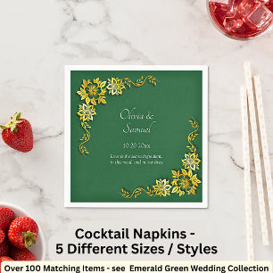 Namen Datum Bericht Emerald Green & Gold Cocktail Servet