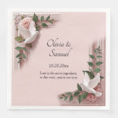 Namen Datum Bericht Roze Rozen & Duiven Servet (Voorkant)