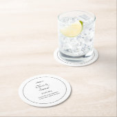 Namen Datum Bericht Zwart Wit Oneindigheid Scroll, Ronde Kartonnen Onderzetter (Insitu)