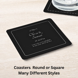 Namen Datum Bericht Zwart Wit Oneindigheid Scrolle Kartonnen Onderzetters