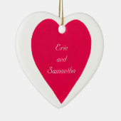 Namen & Datum Rode Hart Ornament (Rechts)
