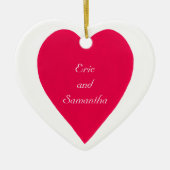 Namen & Datum Rode Hart Ornament (Voorkant)