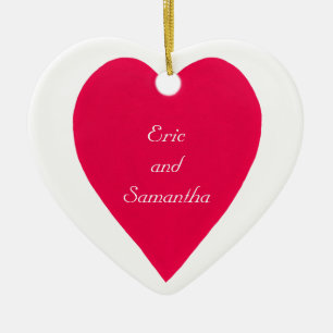 Namen & Datum Rode Hart Ornament