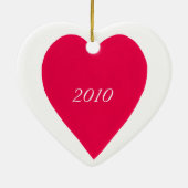 Namen & Datum Rode Hart Ornament (Achterkant)