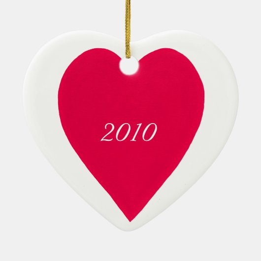 Namen & Datum Rode Hart Ornament (Achterkant)