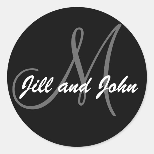 Namen & de Aanvankelijke Zwarte van de Sticker van (Voorkant)