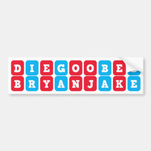 Namen: Diego, Obed, Jake, Bryan sticker/nametag Bumpersticker